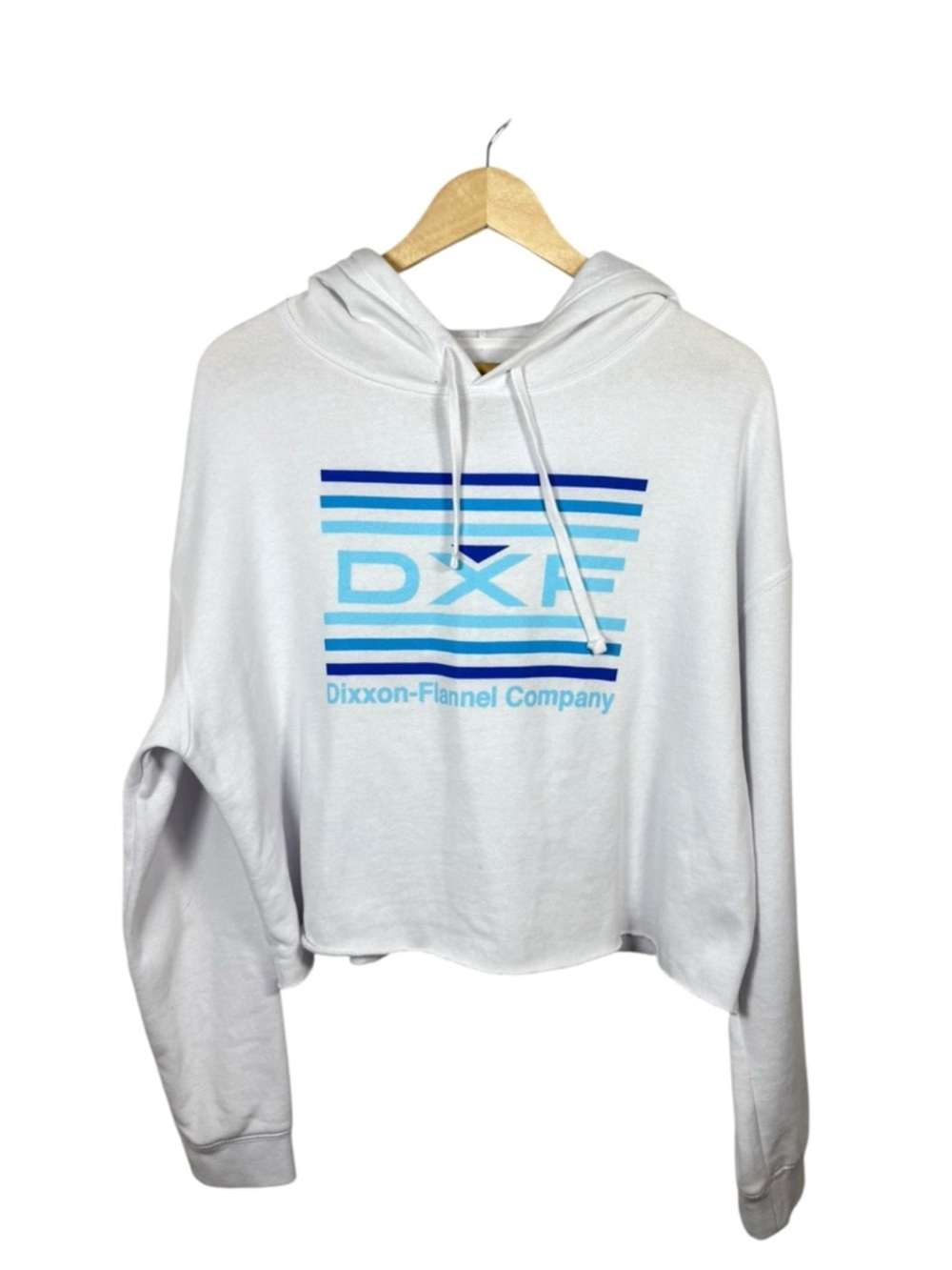 Dixxon Flannel Company Cropped Hoodie White Logo Graphic Sweatshirt L